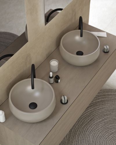 Deck Mounted Basin Tap in Soft Black