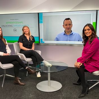 Izzy Small and Joanna Middleton in the ITN Studios