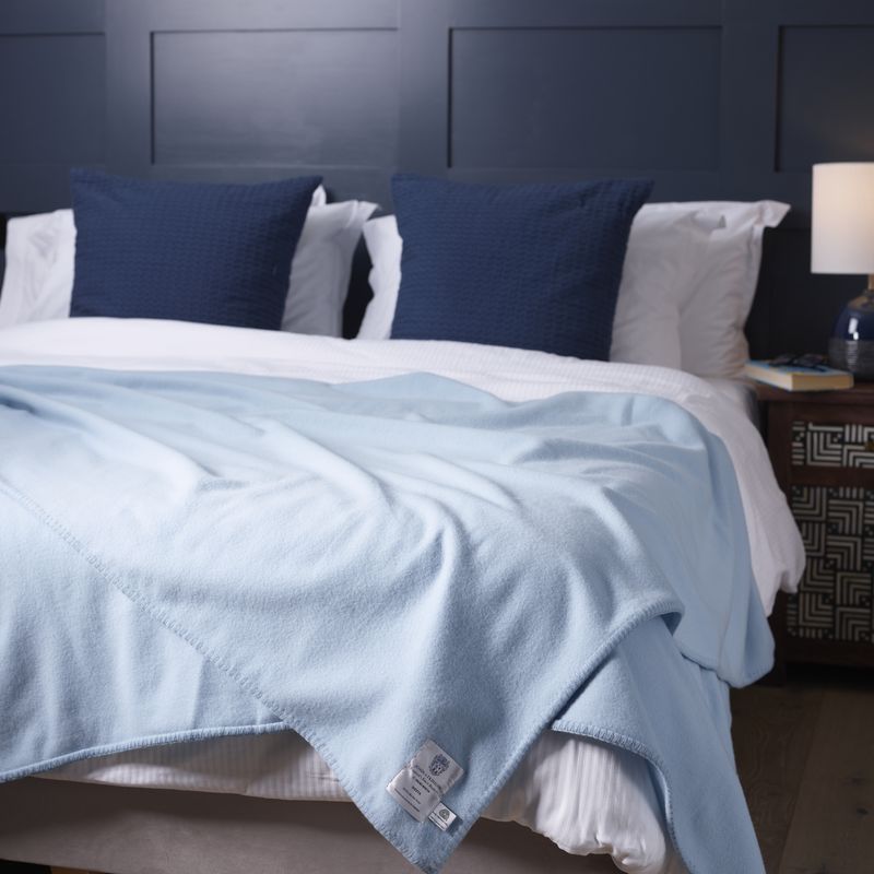 Pure Merino Wool Blanket – Siesta - Alaskan Blue