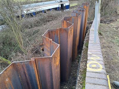 Sheet piles installed by Sheet Pile (UK) Limited at a rail infrastructure project in Crewe, by its specialist rail division, SPUK Rail.
